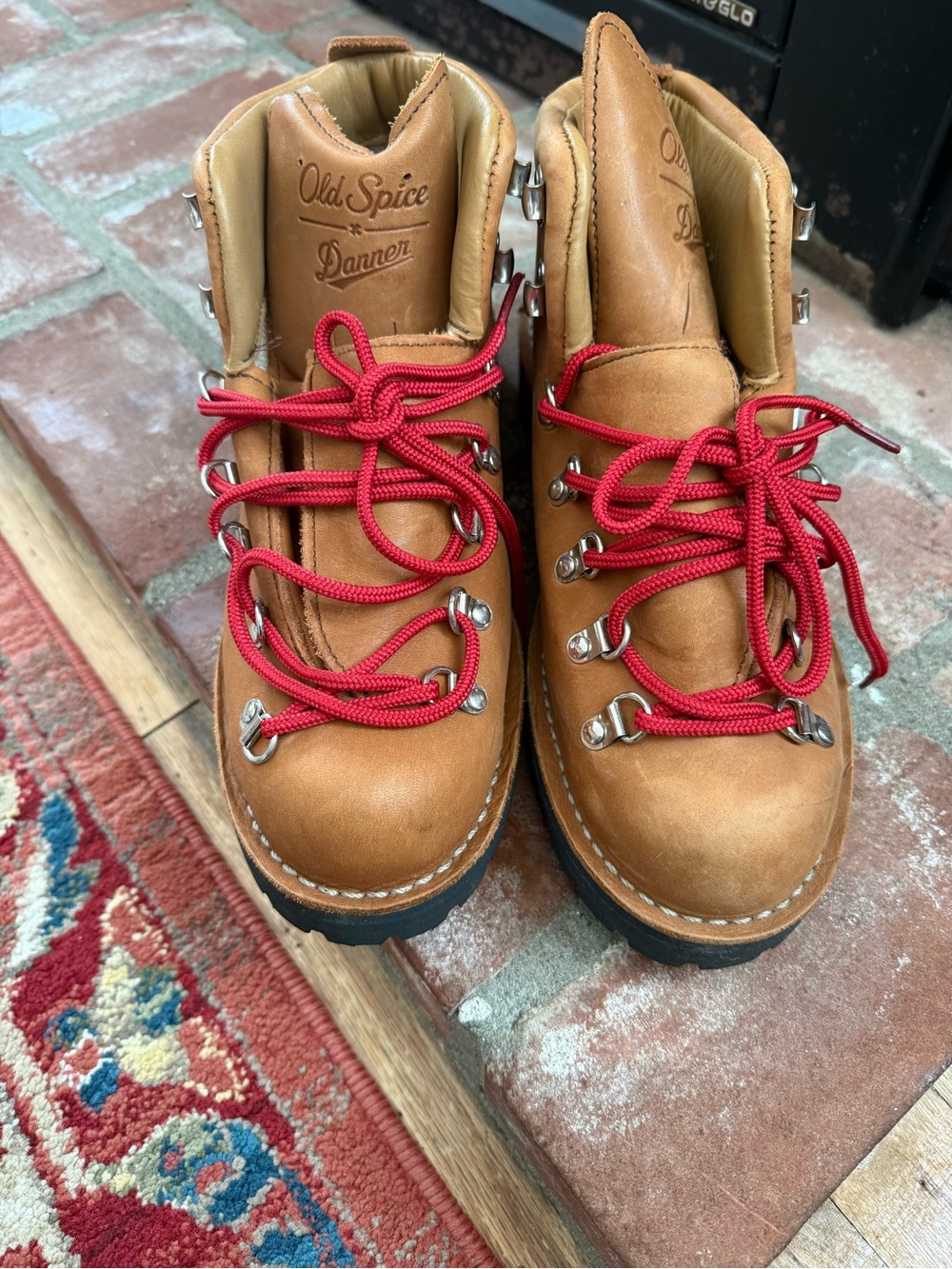 Danner Tan Leather Hiking Boots with Red Laces